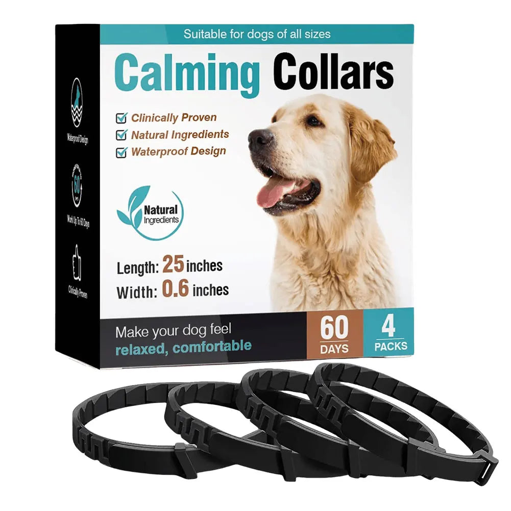 3/4 pcs Dogs Calming Pheromone Collars Pets Relieve Anxiety Adjustable Comfortable Collar For Puppy Kitten Large Dog Accessories