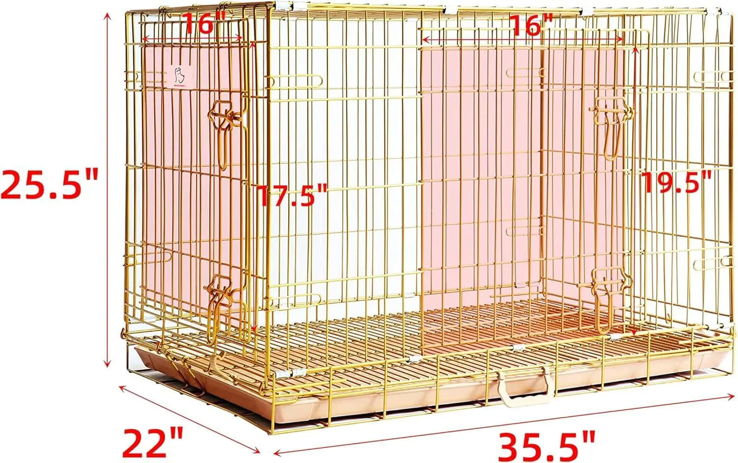 High Concerned Chemical Double Door Pet Crate With Pullout Pan