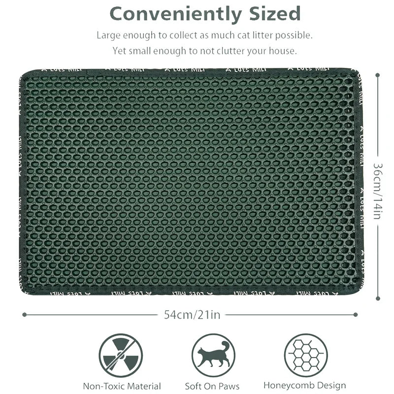 Cat Litter Mat Double Layer Honeycomb Trapping Non Slip Waterproof