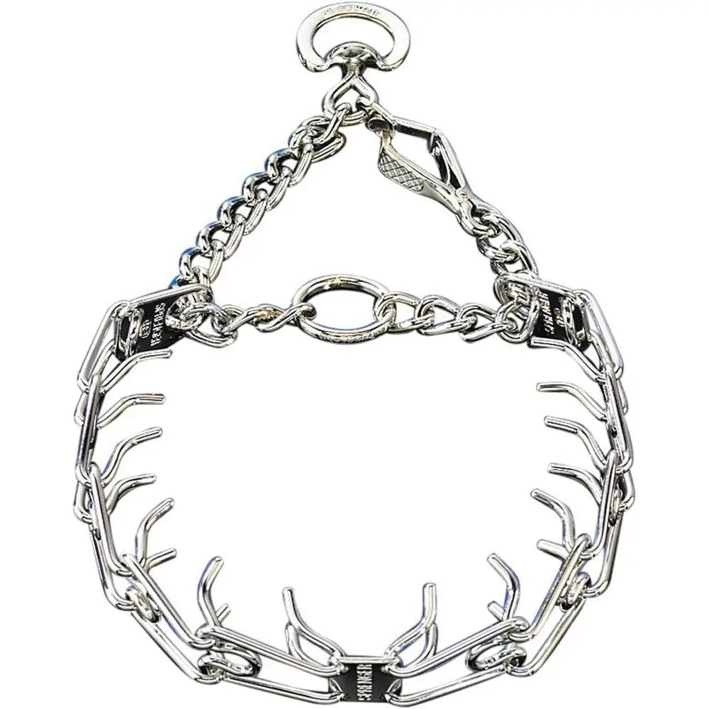Chrome Plated Steel Training Prong Collar with Quick Release Snap or Dogs (23in (58cm) x 3.2mm)