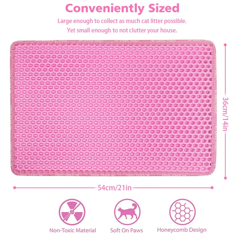 Cat Litter Mat Double Layer Honeycomb Trapping Non Slip Waterproof