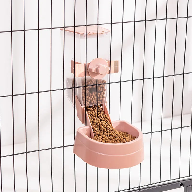 YTYIN Automatic Pet Feeder Cage Hanging Bowl Water Bottle Dispenser
