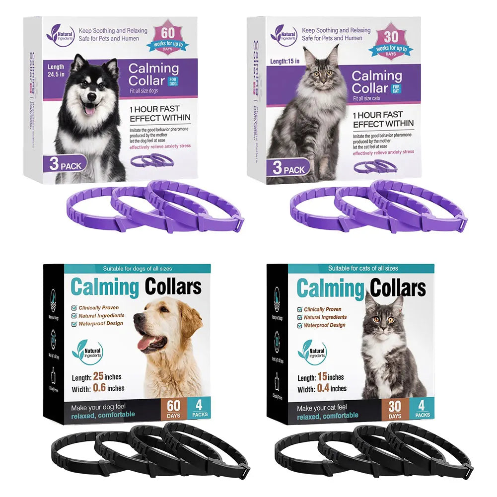 3/4 pcs Dogs Calming Pheromone Collars Pets Relieve Anxiety Adjustable Comfortable Collar For Puppy Kitten Large Dog Accessories