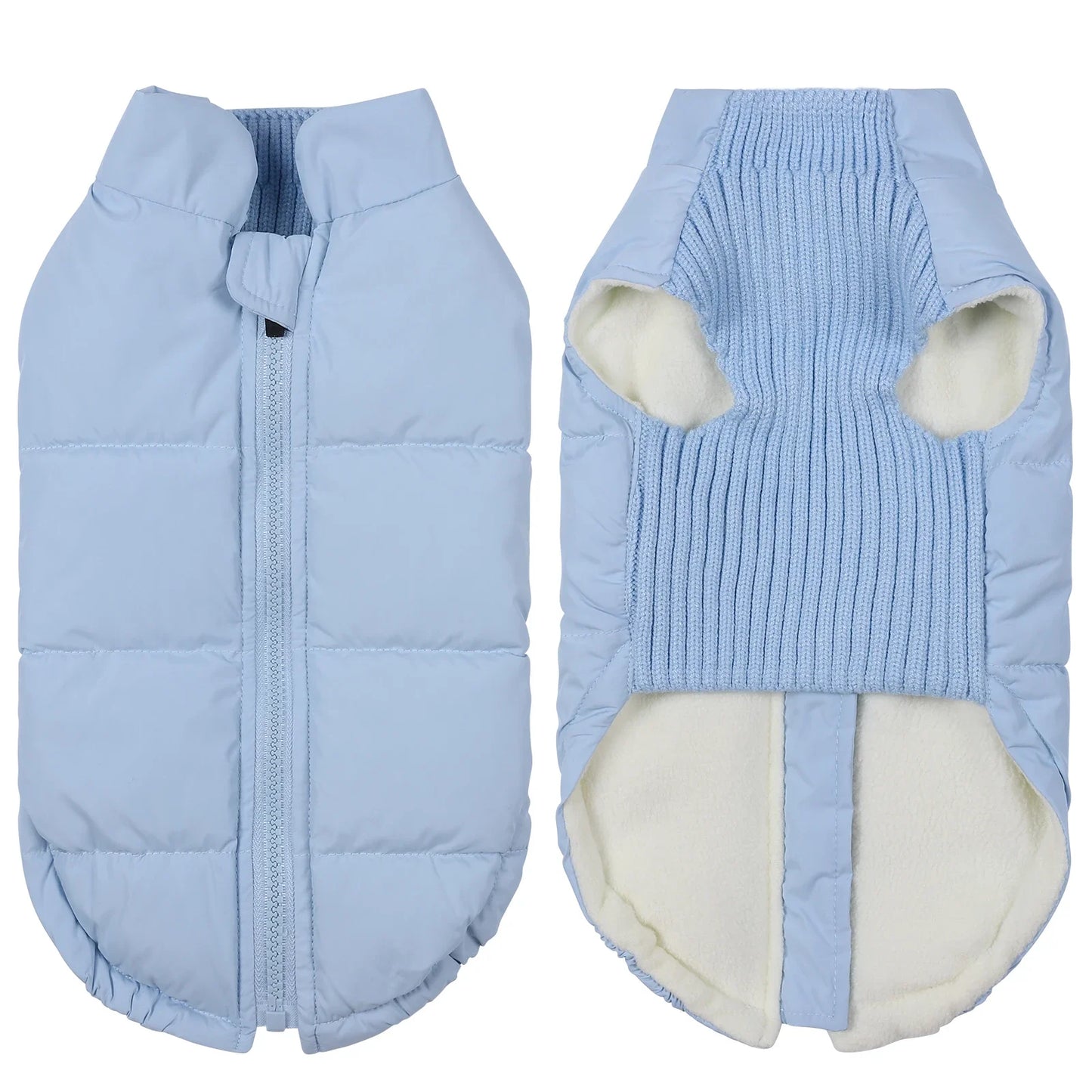 Warm Windproof Dog Winter Coat With Zipper Closure Adjustable
