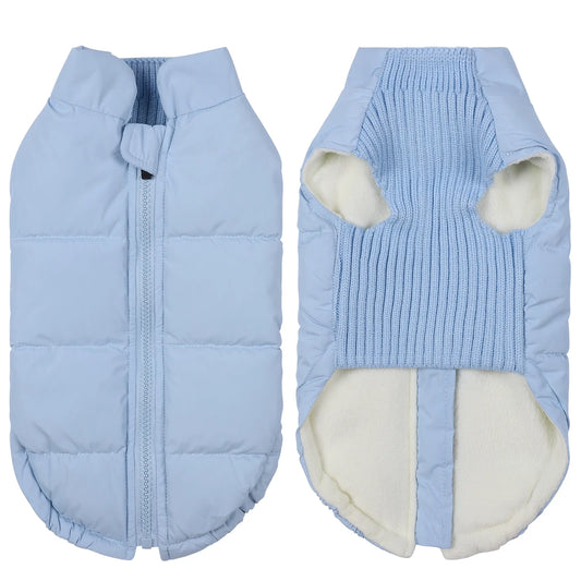 Warm Windproof Dog Winter Coat With Zipper Closure Adjustable