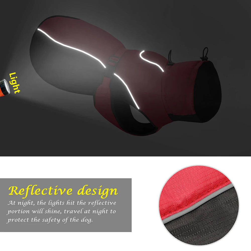 NONECN Waterproof Dog Coat Reflective Rain Jacket for Dogs