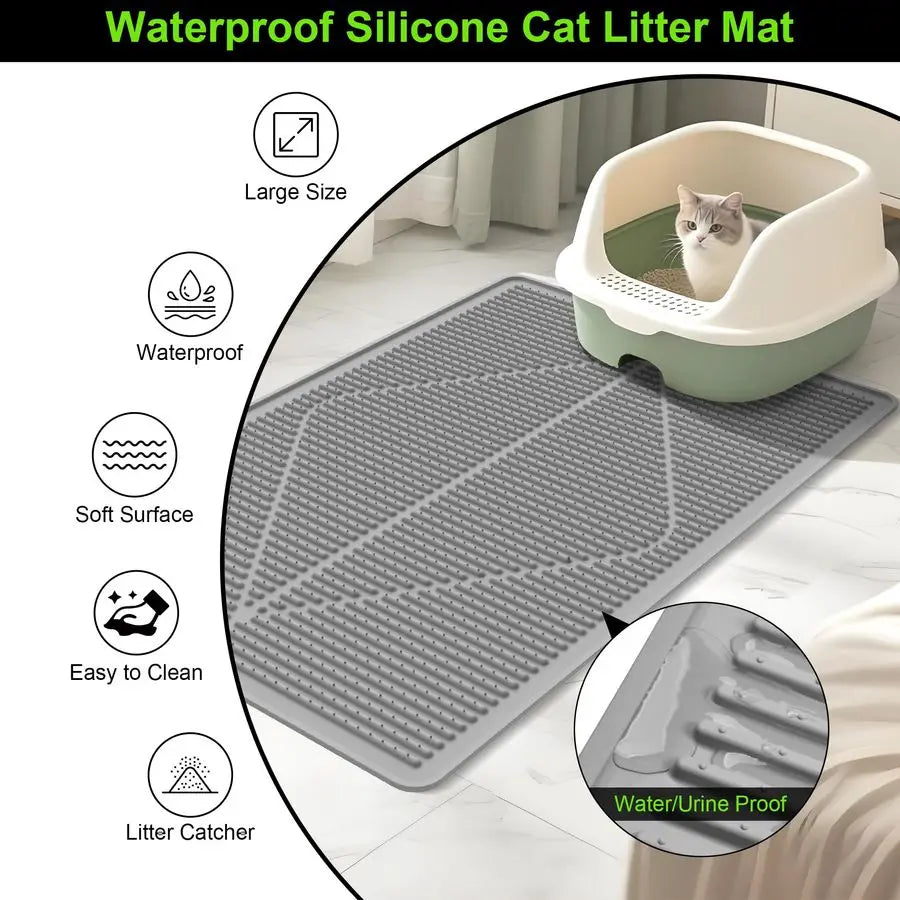 XMSJ Cat Litter Mat Waterproof Floor Protector For Litter Box