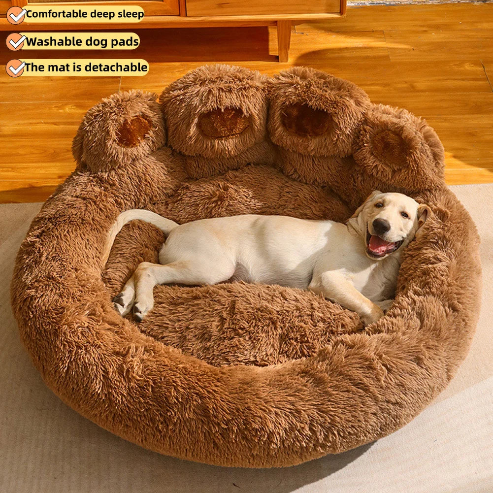 APWIKOGERCN Winter Fluffy Dog Bed With Removable Cover