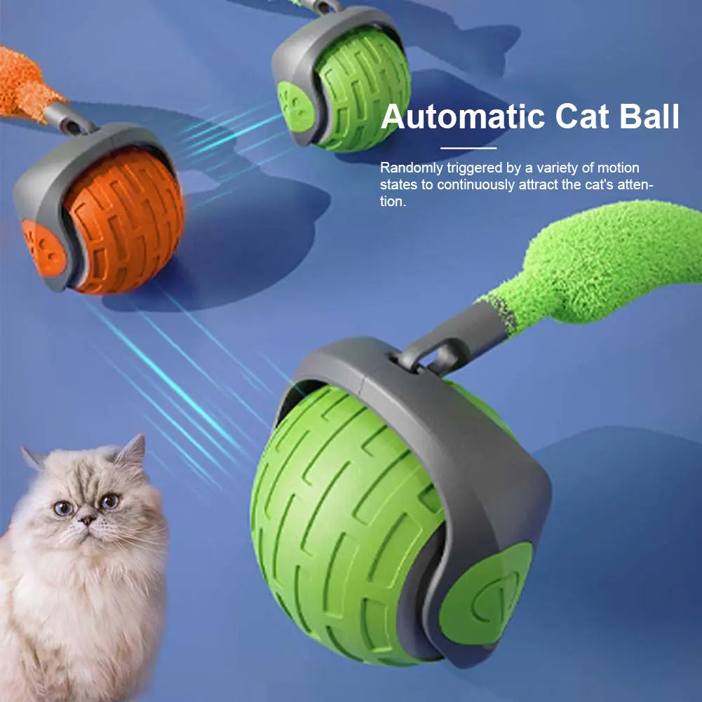 Cat Interactive Ball Toys Rechargeable Smart Pet Electric Toy Dog Cat Training Imitate Mouse Cat Training Teaser Kitten Cat Ball