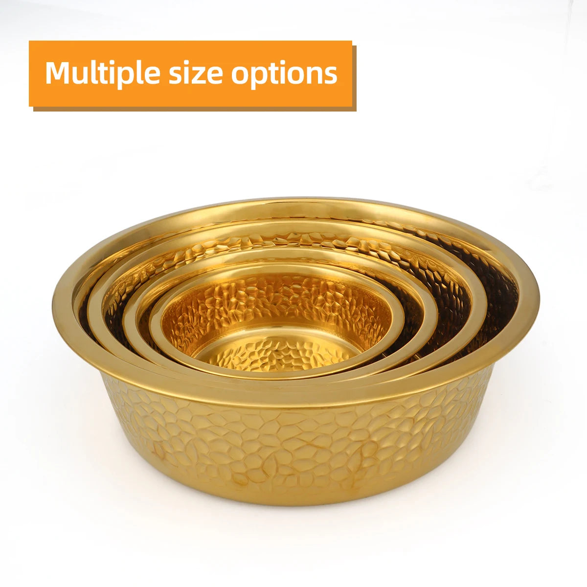 Gold-plated S/M/L/XL pet large-capacity feeding bowl - Thick and durable cat bowl or dog bowl for pets. Pet bowl
