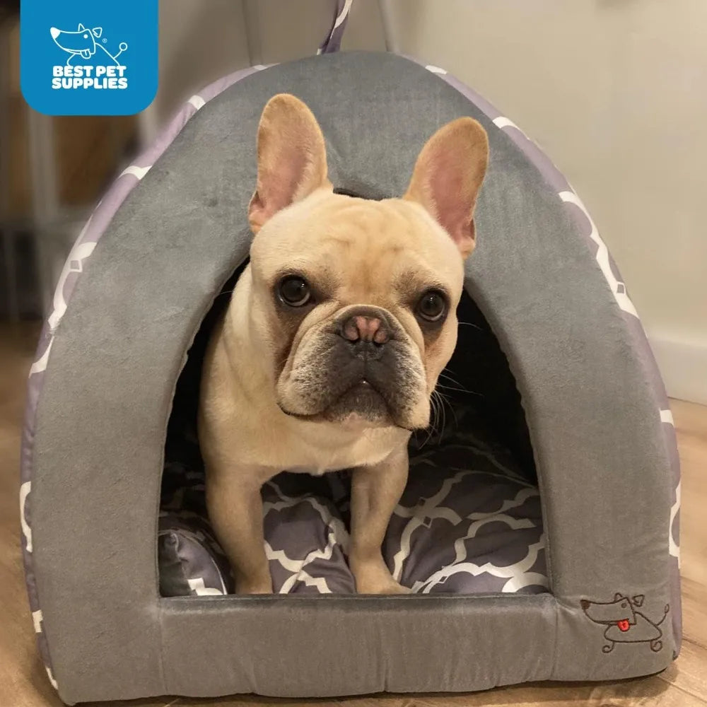 Best Pet Supplies Lattice Pet Tent With Soft Bed Enclosure