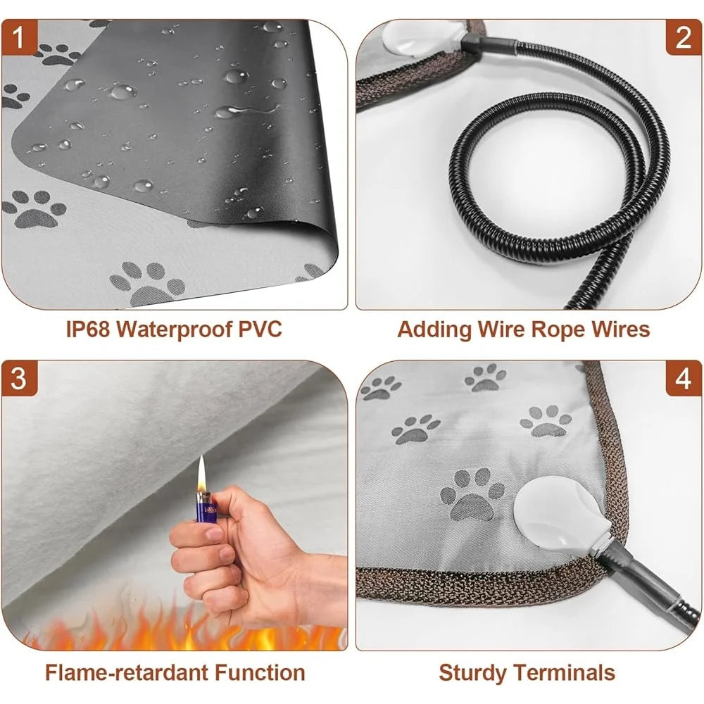 XMSJCN Dog Heating Pad Waterproof Bed With Intelligent Thermostat